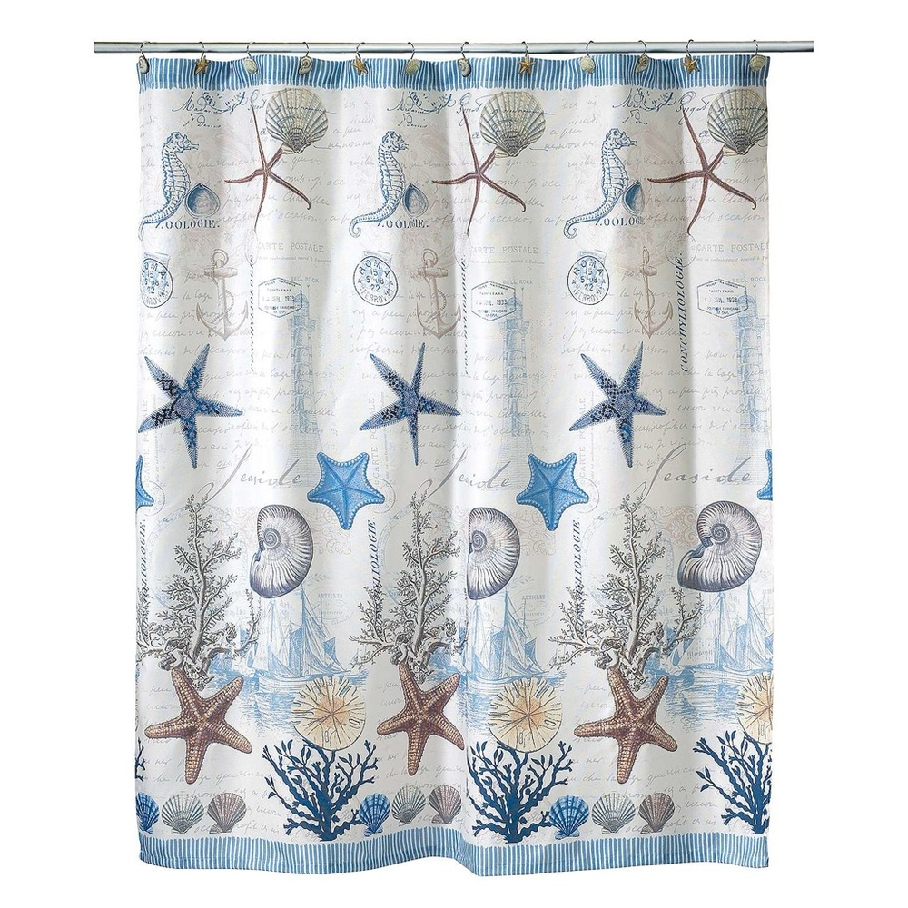Avanti Antigua Shower Curtain and Matching Shower Curtain Hooks